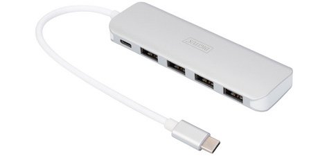 Hub USB-C 3.0, 4 ports, argent
