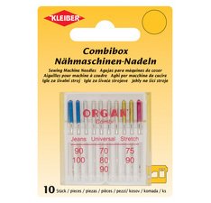 Sewing machine needles, combined box of 10