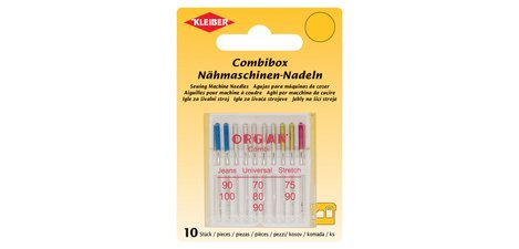 Sewing machine needles, combined box of 10