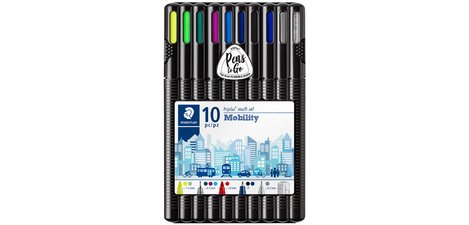 Etui staedtler triplus mobily set 10 unites 4 feutres 2     stylos 1 porte-mine 2         surligneurs 1 regle