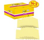 Pack de 24 blocs notes jaunes Super Sticky 76 x 76 mm - bloc de 90 feuilles dont 4 offerts.