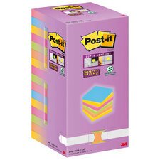 Bloc-note assorti Super Sticky notes 127 x 76 mm Tower - bloc de 90 feuilles