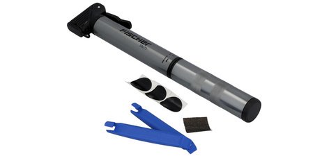 Mini pompe à air pour vélo ALU, boîte de rustines