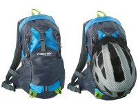Sac à dos avec filet pour casque, bleu/gris