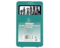 Jeu de forets hélicoïdaux, 25 pièces