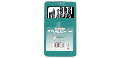 Set of 25 spiral drills