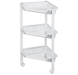 Chariot de rangement, à 3 corbeilles, argent