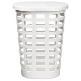 Panier à linge BOSTON, 54 litres, ovale, blanc