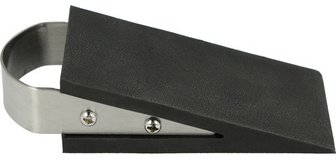 Doorstop, rubber, with stainless steel handle