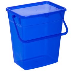 Boîte à lessive, 10 litres, bleu transparent