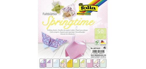 Sheets of paper to fold 'Springtime', 150 x 150 mm