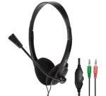 Casque stéréo, avec micro, noir