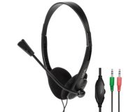 Casque stéréo, avec micro, noir