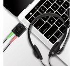 Casque stéréo, avec micro, noir