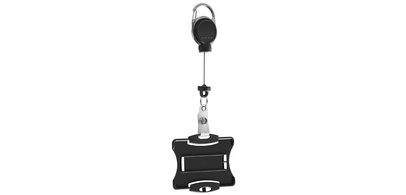 Porte-badge avec enrouleur EXTRA STRONG, noir