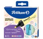 Surligneur 490 Pastel, étui de 6, couleurs assorties