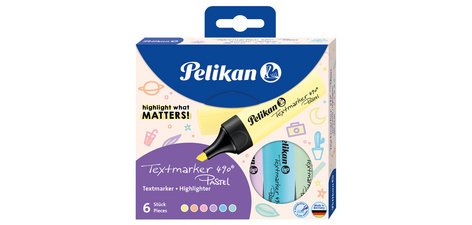 Surligneur 490 Pastel, étui de 6, couleurs assorties