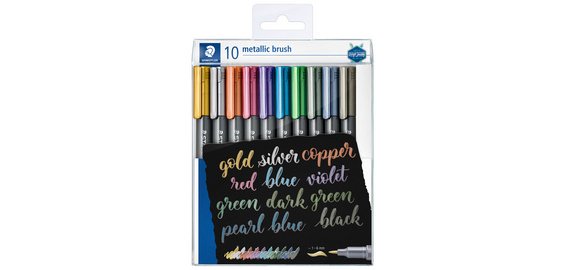 Feutre pinceau metallic brush, étui de 10