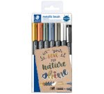 Feutre pinceau metallic brush, étui de 6