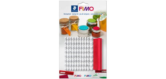 Jeu de tampons, en plastique, 88 signes, blanc