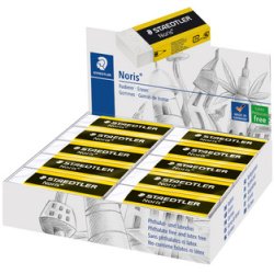 Gomme plastique Noris, blanc, présentoir de 20
