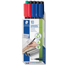 En_rotulador staedtler lumocolor retroproyeccion punta de fibra 318 caja de 10 unidades colores surtidos