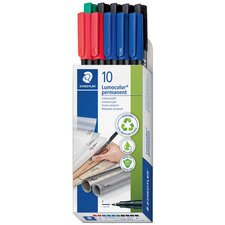 En_rotulador staedtler lumocolor retroproyeccion punta de fibra 318 caja de 10 unidades colores surtidos