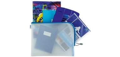 Pochette à fermeture à zip 'Mesh Bags', A5, rouge