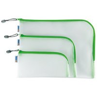 Pochette à fermeture à zip 'Mesh Bags', A5, rouge