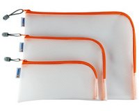 Pochette à fermeture à zip 'Mesh Bags', A4, rouge