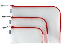 Pochette à fermeture à zip 'Mesh Bags', rouge