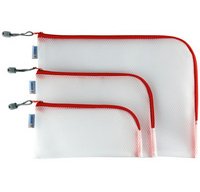 Pochette à fermeture à zip 'Mesh Bags', A5, rouge