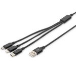 Câble de charge 3-en-1, USB A-Lightning + Micro USB