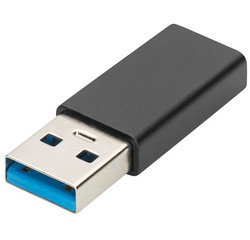Adaptateur USB Type-C, USB A - USB-C, noir