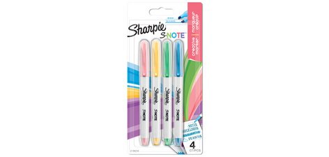 Sharpie S-note Highlighter Pack 4 Colors