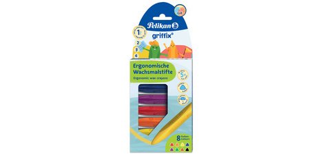 Crayon de cire griffix, résistant à l'eau, étui de 8