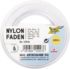 Fil nylon en bobine, 0,3 mm x 100 m, transparent sur