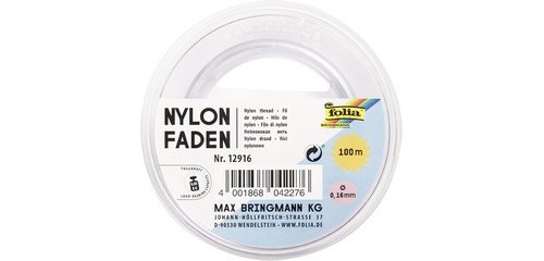 Fil nylon en bobine, 0,16 mm x 100 m, transparent