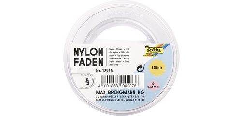 Fil nylon en bobine, 0,16 mm x 100 m, transparent