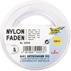 Fil nylon en bobine, 0,16 mm x 100 m, transparent