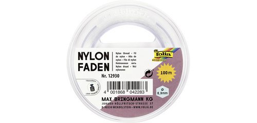 Nylon thread on spool, 0.3 mm x 100 m, transparent