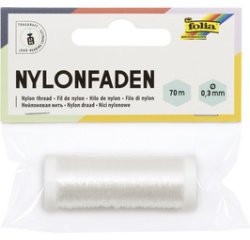 Fil nylon en bobine, 0,3 mm x 70 m, transparent