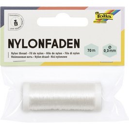 Fil nylon en bobine, 0,3 mm x 70 m, transparent