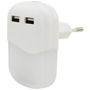 Oriëntatielamp NL15AC, led, 2x USB-poort, wit