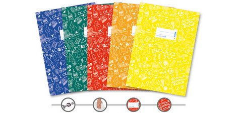 Protège-cahier Schoolydoo, A5, en PP, set de 5