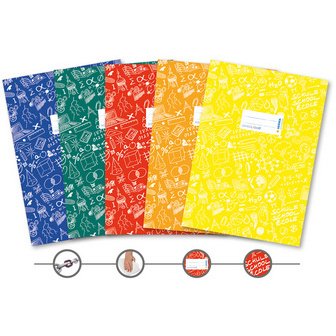 Protège-cahier Schoolydoo, A5, en PP, set de 5