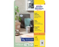 Avery Zweckform étiquettes ovales, 63,5 x 42,3 mm, blanc, adhésif permanent, 180 étiquettes, 10 feuilles