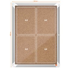 Vitrine d'affichage en liège Premium Plus, 8 x A4