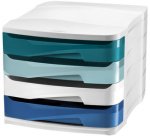 Ladenblok Riviera by CEP, 4 laden, wit/blauw