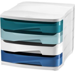 CEP Module de classement Riviera, 4 tiroirs, blanc / bleu